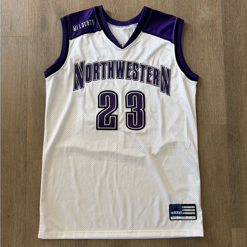 Northwestern Basketball Adidas White Mesh Athletic Jersey
